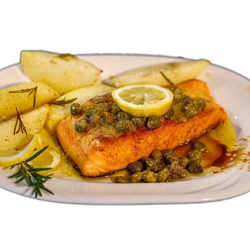 Salmon fillet with vegetables